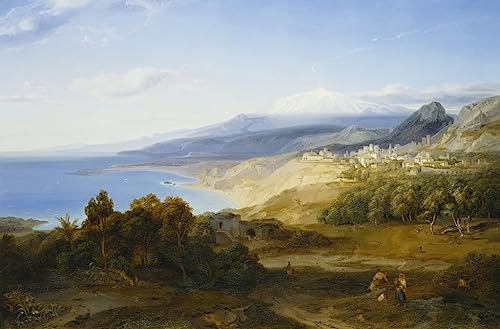 Toile Taormina Carl Rottmann pour salon élégant de 50 x 70 cm