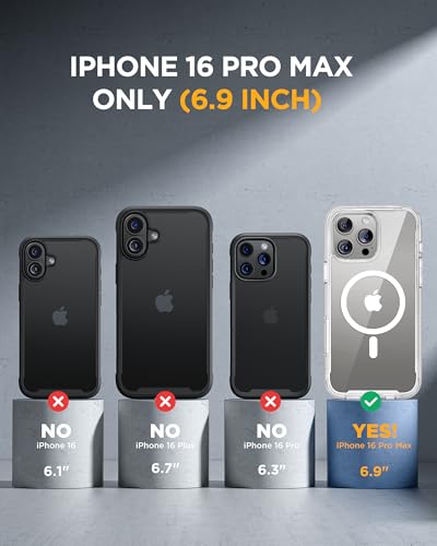 Image of miracase Privacy for iPhone 16 Pro Max Case, 25 Anti-Spy, Clear | Built-in Privacy Screen Protector, Compatible with MagSafe, Full Camera Protection, 360 Full Body Shockproof Phone Case 6.9 inch