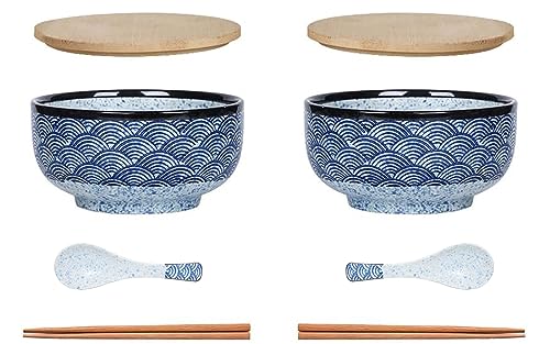 Vintage Ramen Bowl 900 ml – Wasserkräuselung 2er