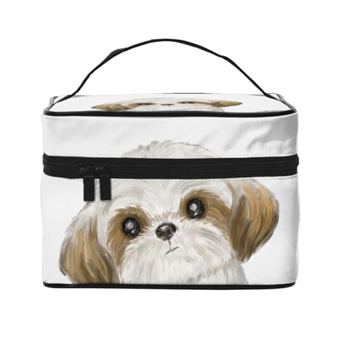 萌え シーズー 犬 かわいい おしゃれメイクポーチコスメ収納 機能的大容量小物入れ アニメプレゼント超軽量旅行グッズ