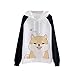 Gofodn Tops für Damen, Übergröße, langärmelig, Sweatshirt mit niedlichem Katzen-Aufdruck, dünner Kapuzenpullover Gr. 42, A-dog Print-black
