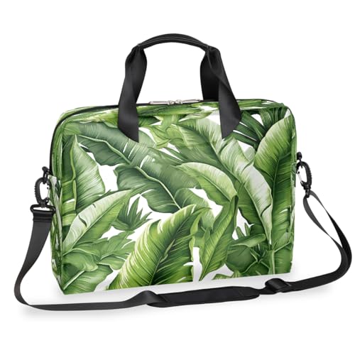 Maletín para laptop 15.6-16" verde con hojas tropicales miniatura 1