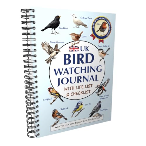 UK Bird Watching Journal with Life List & Checklist - Improve Your Observation Skills with This Birding Log Book with Illustrations of The UK’s Most Common Birds. A Thoughtful Gift for Bird Lovers.