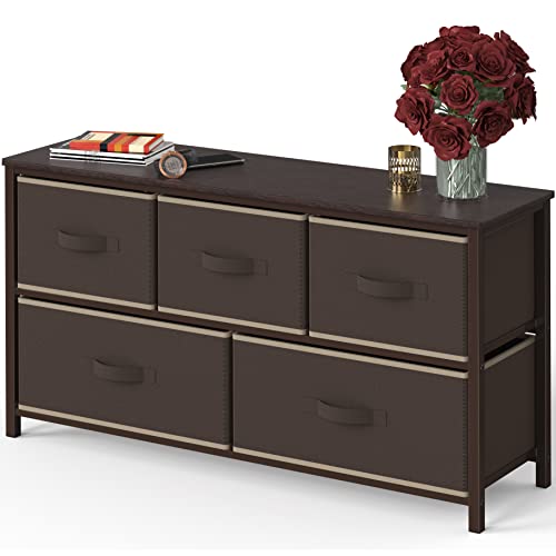 Simple Houseware Wide Dresser for Bedroom with 5 Storage Organizer