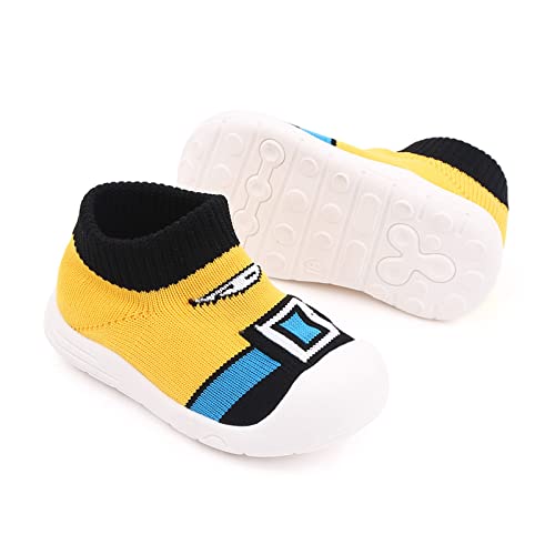 Lymeral Toddler Kids Shoes, Lightweight Tennis Shoes, Slip On, First-Walking Trainers, Yellow, 3.5 #TOP1