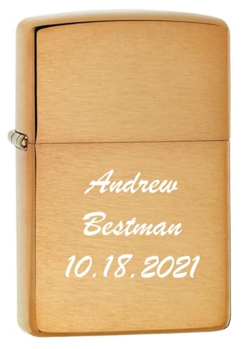 Encendedor clásico Zippo personalizado latón dorado miniatura 1