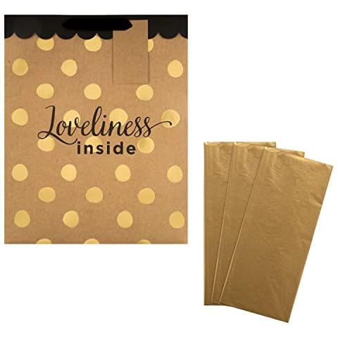 Hallmark Gold Gift Wrap and Bag Bundle Cover