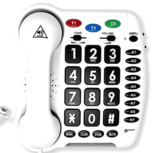 Geemarc CL100 Big Button Phone for Seniors 30 dB Amplified Corded
