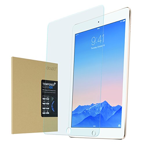 doupi Protection Ecran pour iPad Air/Air 2 / Pro (9,7 Pouces) / 2017/2018, Prime Film en Verre Trempé 0.3mm 9H Ultra Résistant Protecteur