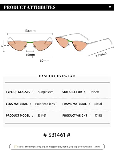 Gafas de sol de hombres y mujeres polarizadas marco pequeño vacaciones al aire libre color C 5