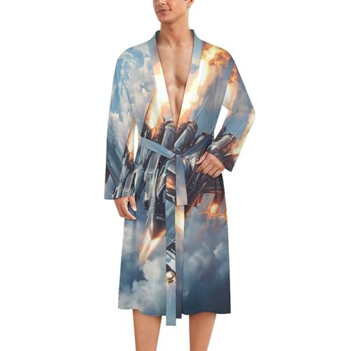 Bata de baño para hombre ideal para el café matutino ropa de dormir ligera y suave