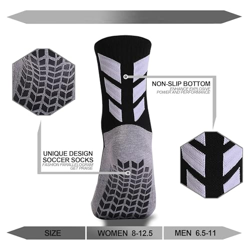 1 Pair Grip Socks Men Women Non Slip with Grippers for Yoga Pilates Floor Trampoline Anti Skid Athletic Socks4