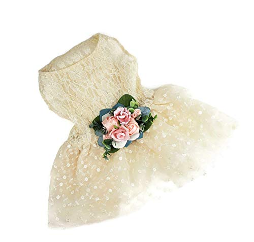 Wedding Flower Dog Dress | The Elsa | Dog Wedding Dress | Succulent Wedding | Flower Girl Dog Dress (L 12-18 lbs)