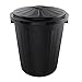 keeeper Cubo de Basura/Papelera polivalente con Tapa cerrable, Muy Grande, Plástico Resistente (PP), 50 l, Mats, Grafito, Negro