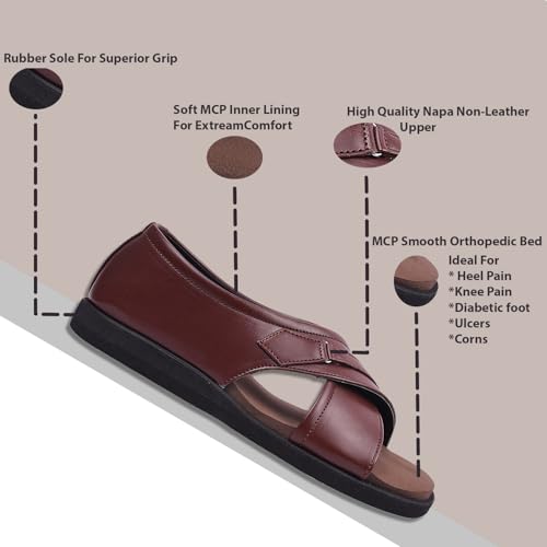 Image of DR PLUS Men's Healthcare, Diabetic and Orthopedic Light Weight MCR /MCP Footwear /Sandals /Slipper /Chappal