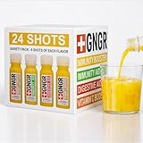 GNGR 24 Shots Variety Pack of Organic Cold-Pressed Ginger Shots – 4 Target Formulas with Peruvian Ginger, High-Absorption Turmeric & Vitamin C, for Immunity, Digestion & Detox – 2 fl oz (Pack of 24)