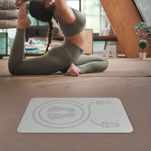 Estera antideslizante para cuerda de saltar para gimnasio en casa, protege el piso y la cuerda, alfombrilla de 60x40 cm, 8 mm de grosor, absorbe impactos para ejercicios de fitness miniatura 5