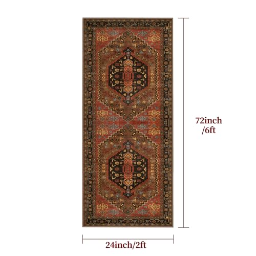 Tapete corredor antideslizante rojo 2x6ft miniatura 2