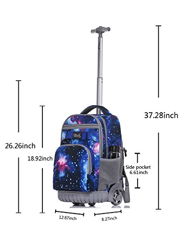 Tilami Rolling Backpack 18 Inch With Pencil Case School For Boys Girls, Galaxy #TOP5