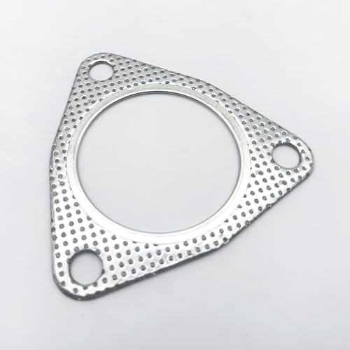 Image of Strongthium 3 Inch Exhaust Gasket 3 inch 3-Bolt 76.2mm Muffler Manifold Header 3 Hole Collector Graphite Temperature w /Fire Ring Replacement 2 Pcs