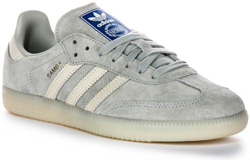 Image of adidas Samba Og Men's 3-Stripes Retro Contrast 70S Trainers (Light Blue, US 3.5M /4.5F)