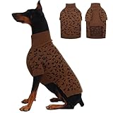 ROZKITCH Knitted Dog Sweater for Medium and Large Dogs, Thick Winter Coat, Turtleneck Design for Shepherds Boxers and Labs Khaki 2XL