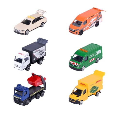 Majorette Auto City Premium (1 Modellauto) - Spielzeugauto aus Metall mit Freilauf, Federung & beweglichen Teilen, zufällige Auswahl aus 6 Autos für Kinder ab 3 Jahre, je ca. 7,5 cm