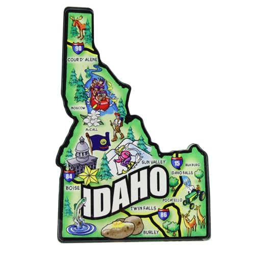 Imán acrílico decorativo mapa Idaho 3.75 x 2.5 pulgadas miniatura 1