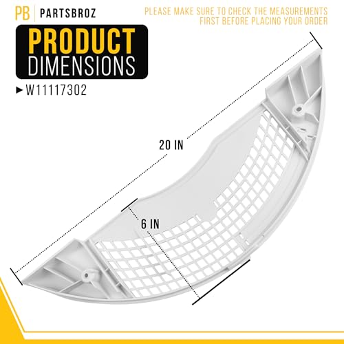 PartsBroz W11117302 Dryer Lint Filter Screen Grille Replacement for Whirlpool Maytag Kenmore Dryer Lint Trap Cover Part AP6245906 8544723 W10685670 WP8544723 4538922 PS12114312 WED7300XW0 WGD8800YC1 by PartsBroz - Image 2