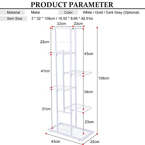 Prateleira de exposição de 6 camadas Vasos de flores Prateleira Suporte para plantas Potting Escada