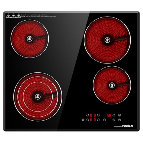 Comparison: Gaggenau Cooktop 10 FUDELAI 24 Inch Electric Cooktop 4 Burners,6500W 24" Electric Ceramic Cooktop with Child Lock & Auto Safety, Built-in/Countertop Infrared Cooker, 9 Power Levels, Easy-Clean Glass (No Plug)