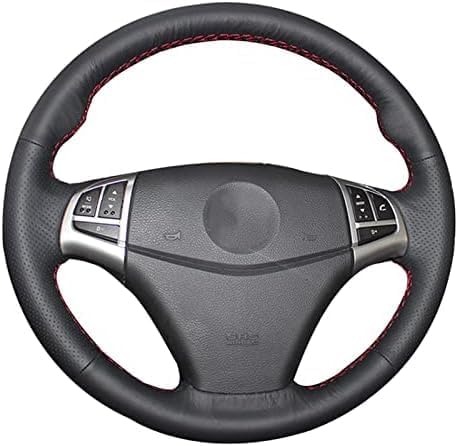 Cubierta de volante de coche original personalizada DIY trenza de cuero negro para volante, para SsangYong para Korando 2012 2013 2014 2015 2011