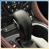 Lssapr PU Leather Car Gear Shift Knob Cover Replacement for Ford Focus 2012-2016 Fiesta 2014-2016 Fusion S/SE 2013-2016 Gear Shift Head Cover