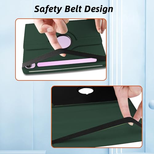 Image of TGK Rotating Cover for Samsung Galaxy Tab S9 FE 10.9 inch Tablet 360 Degree Rotating Leather Flip Case (Dark Green)