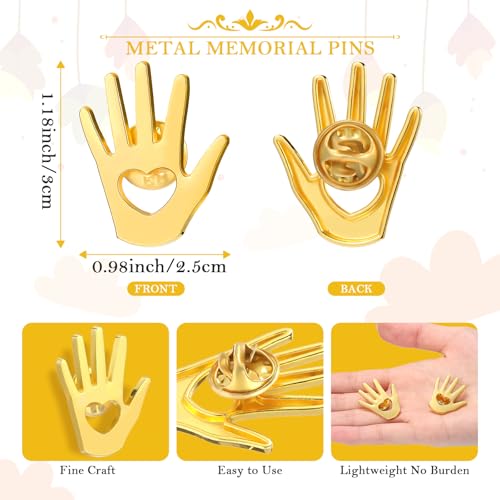 Image of Foilswirl 75 Pcs Employee Appreciation Gifts Bulk Gold Hand Lapel Pin Volunteer Appreciation Gift Recognition Gifts for Social Worker Nurse Coworkers (Hollow Style)