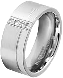Akzent Anillos para parejas, tamaño 56, de acero inoxidable en plata, 100% resistente al agua y respetuoso con la piel