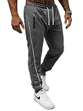 OZONEE Herren Jogginghose Hose Trainingshose Sporthose Freizeithose Motiv Herrenhose Sweatpants Fitnesshose Sweathose Fußballhose Jogpants Joggpants JS/8K193Z DUNKELGRAU M