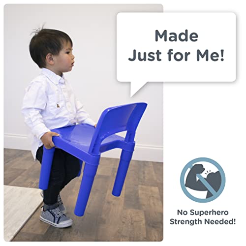 Humble Crew, White/Blue/Red Kids 2-In-1 Plastic Building Blocks-Compatible Activity Table And 2 Chairs Set, Square, Toddler #TOP3