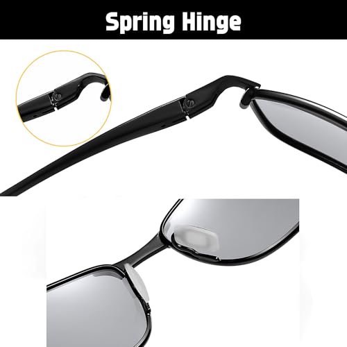 Image of FEISEDY Rectangle Polarized Square Sunglasses for Men Women B2444