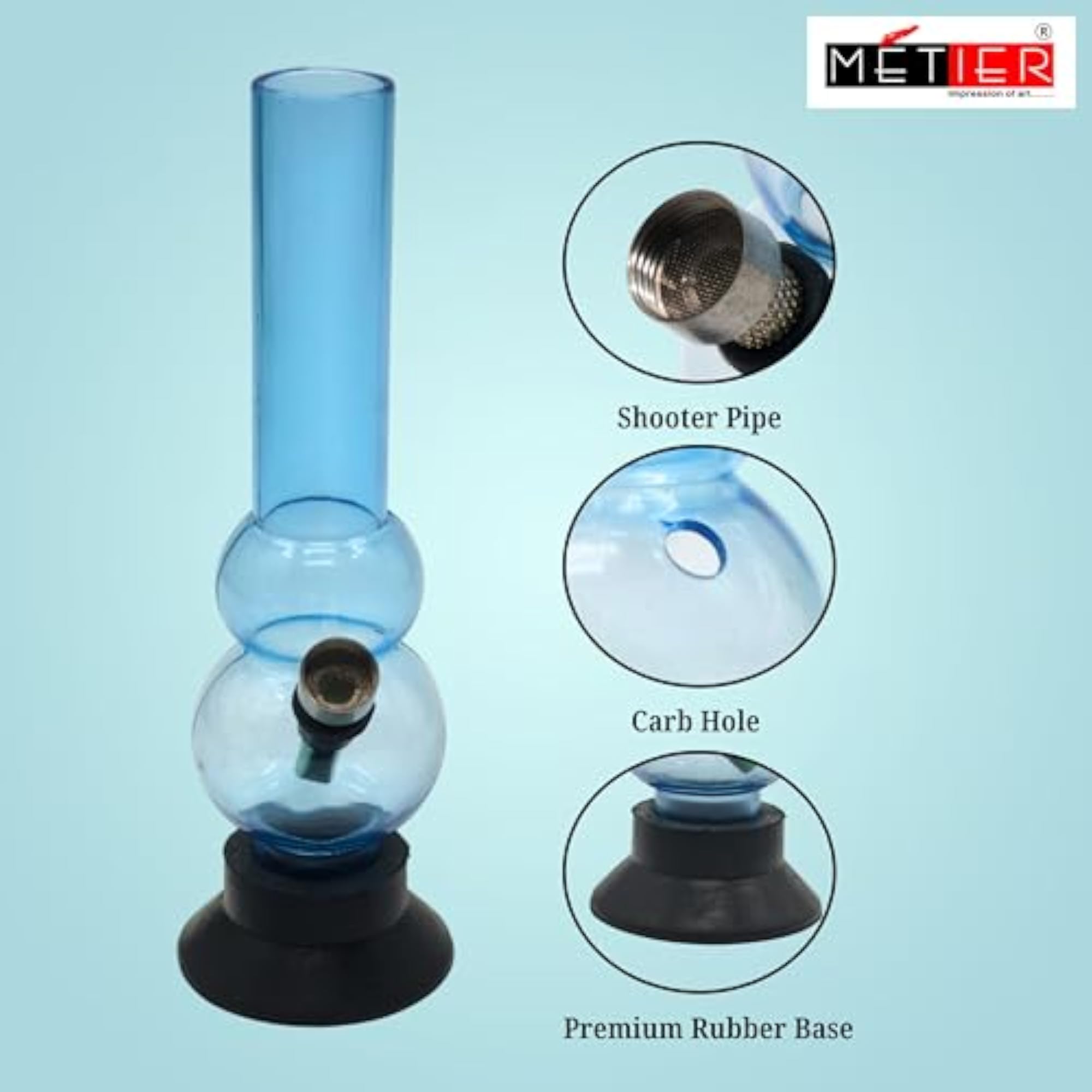 12 Inch Water Pipe Acrylic Bong - Compact and Durable