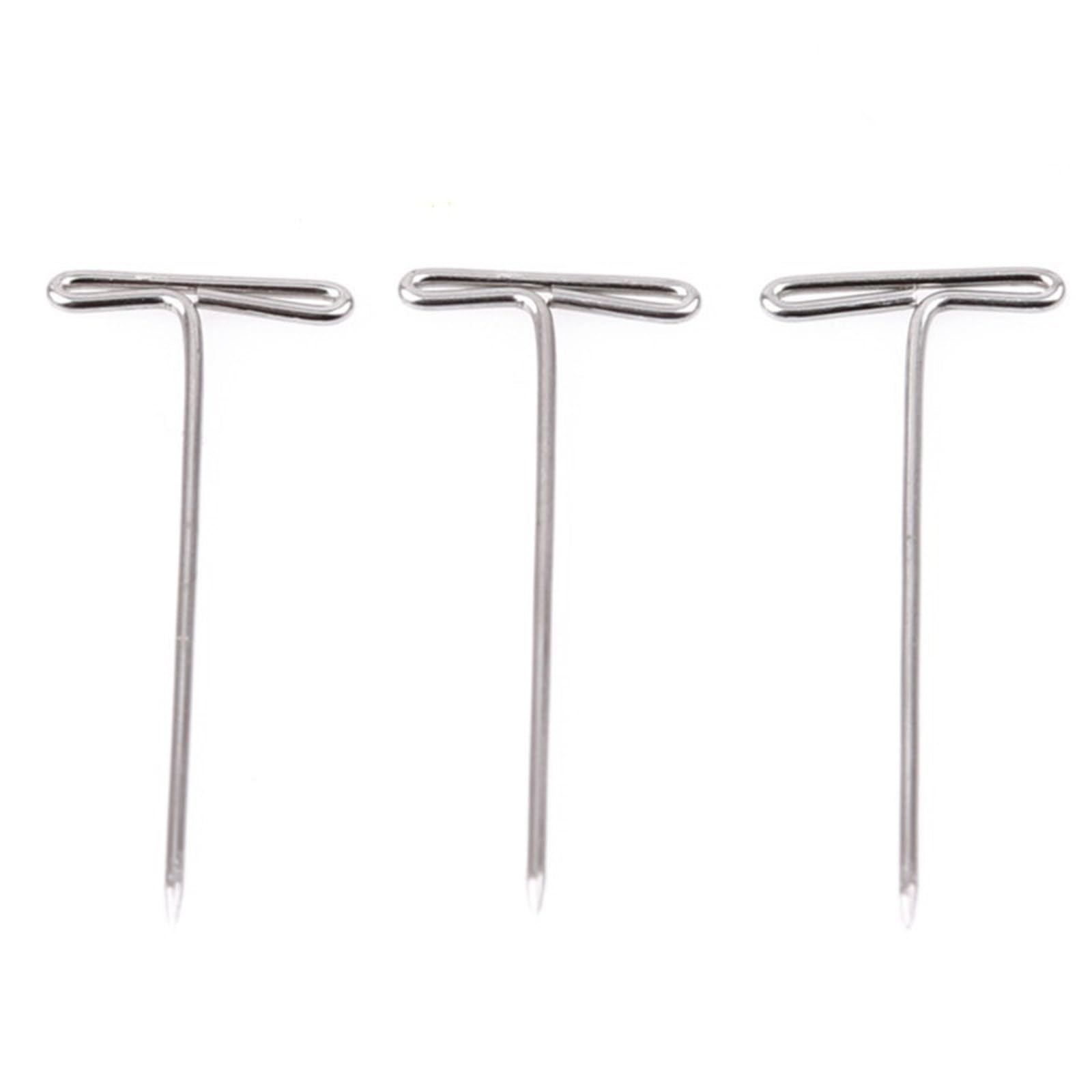 T Pins 50/100Pcs 27/32/38/45/51MM T Pin Needles Wig Making Pins For Blocking Knitting Assorted Sizes T-Pins Stainless Steel(100pcs-27MM)
