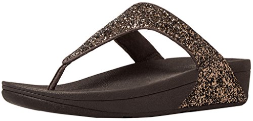 Fitflop LTD FitFlop Womens Glitterball Toe-Post Sandal, Bronze, 8 B(M) US