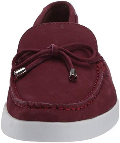 Driver Club USA Women's Leather Made in Brazil Boat Shoe with Tiebow Detail, Wine Nubuck, 7 | Image 1