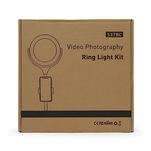 Ring Light with Stand for Desk Laptop Computer Video Conference Recording, Evershop Selfie Ring Light with Adjustable Metal Stand&Phone Holder for Zoom Meeting, Video Call, Live Stream,Tiktok/YouTube - Thumbnail 7