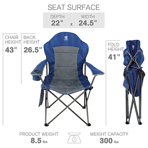 Ever Advanced Folding Camping Chair, Oversized, Grey 2 Pack #TOP6