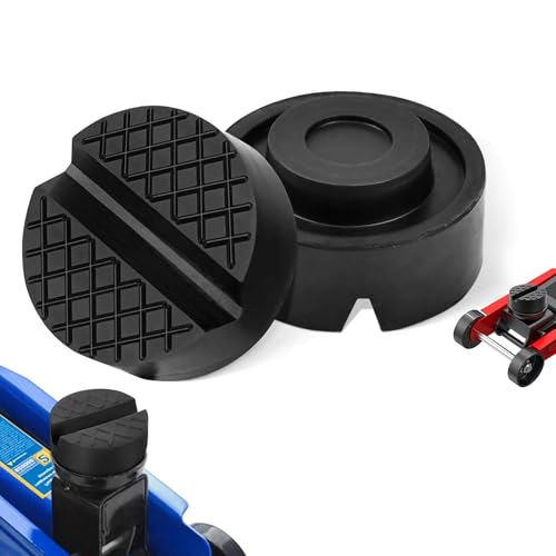 2 pezzi tampone in gomma per cric, supporto universale in gomma, universale car jack pad, protector per binario a fessura, per cric, sistemi di sollevamento di auto e moto