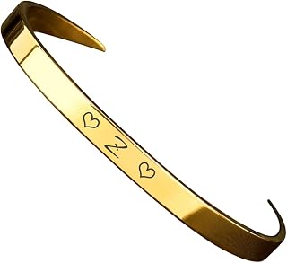 Gold Plated Alphabet Initial Bracelet A-Z | Unisex Kada Design | Hypoallergenic Stylish & Adjustable Jewelry for Men & Women Price In India
