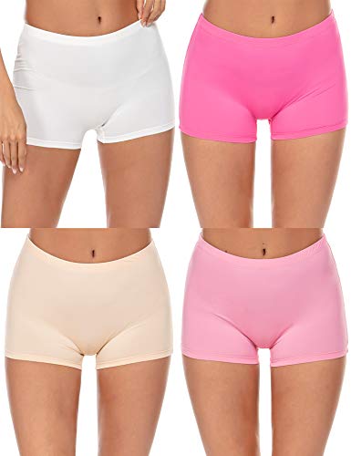 Ekpouaer Sexy Basics Women's 4 Pack Modern Active Buttery Soft Boy Short Boxer Brief Panties