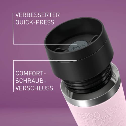 Emsa N20206 Travel Mug Classic Isolierbecher 0,36 Liter | neuer Komfort-Schraubverschluss | Edelstahl | 4h heiß und 8h kalt | 100% dicht… – Ansicht 6
