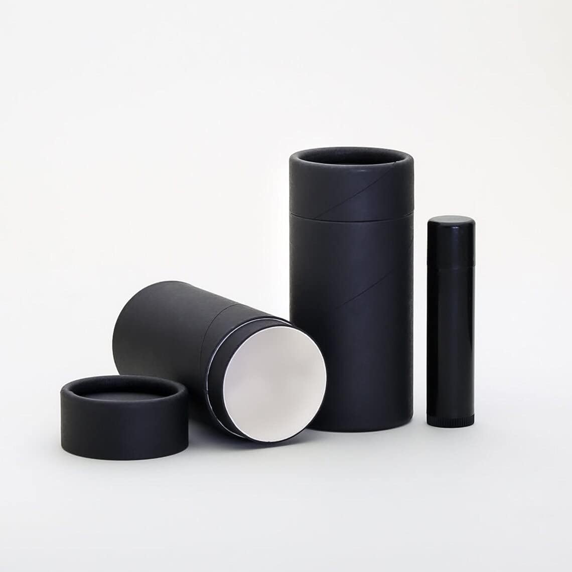 70 mL Black Kraft Paperboard Deodorant/Lotion/Cosmetic/Lip Balm Tubes (50)